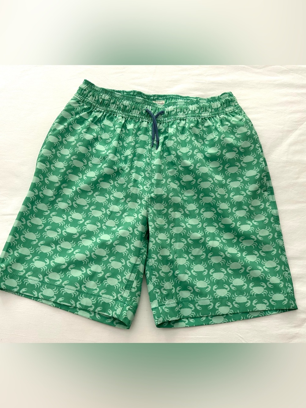 J.crew Crew Cuts Boys Drawstring Swimsuit Lined Green Crabs- Size 16